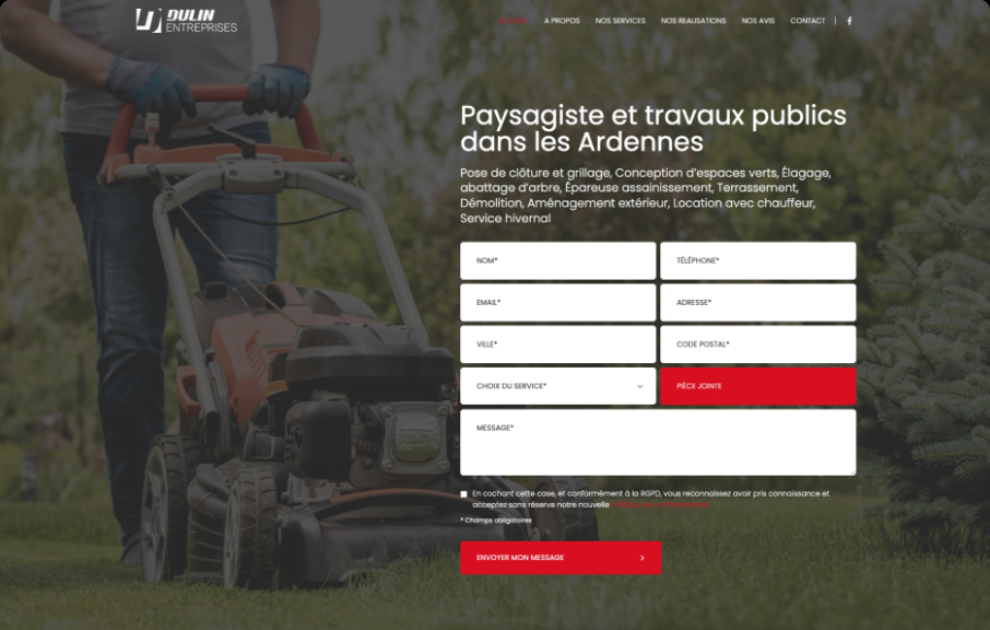 Refonte du site Internet de Dulin paysage et Dulin TP.
